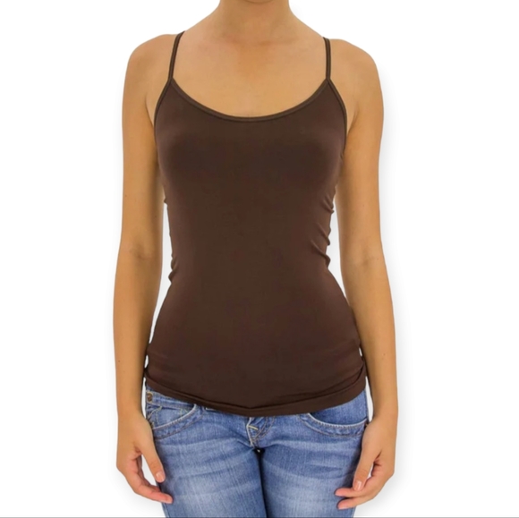 Eddie Bauer Tops - NWOT Eddie Bauer Brown Medium Camisole with Built-In Shelf Bra